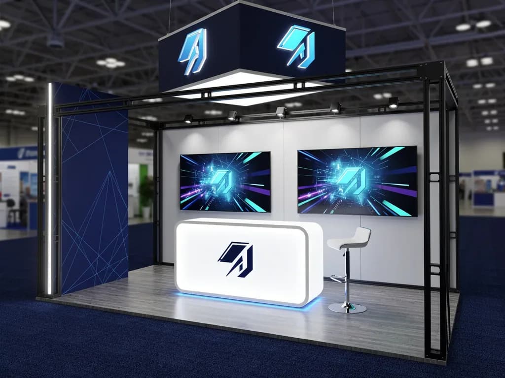 Apex 10x20 Inline Modular Exhibit with Integrated Reception