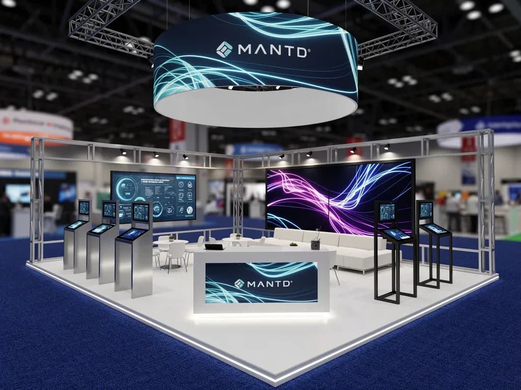 Apex 20x40 Modular Island Exhibit with Dual Engagement Zones